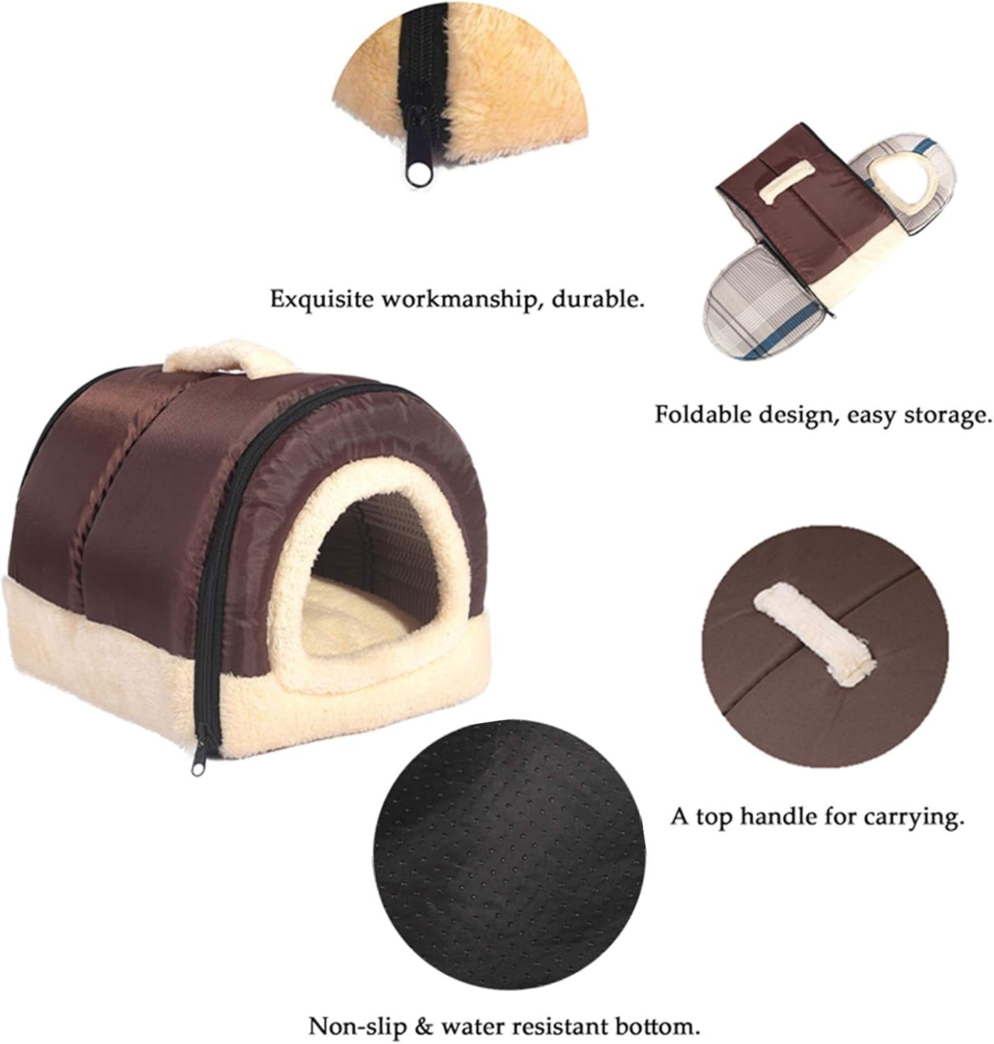 Indoor Dog House Warm Dog Bed, Plush Pet House Dog Cat Kennel with Removable Cushion Suitable for Small and Medium-Sized Dogs and Cats