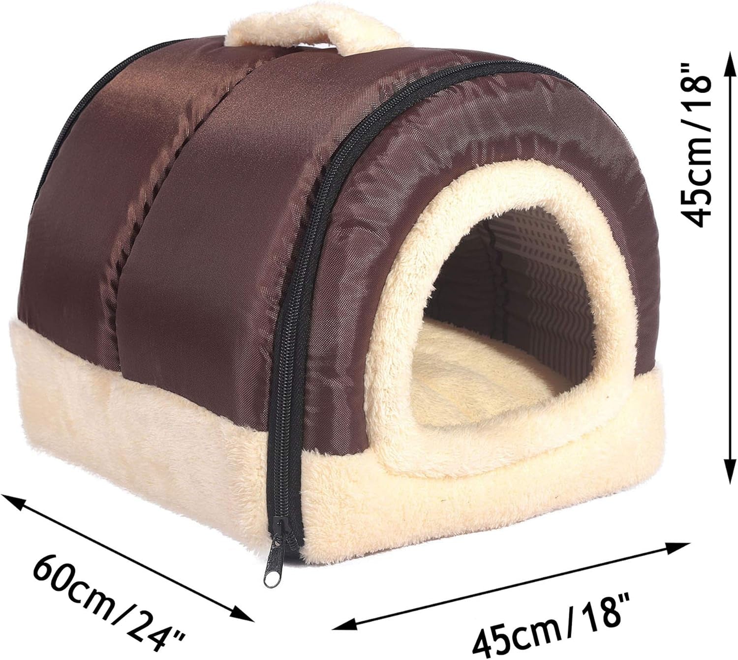 Indoor Dog House Warm Dog Bed, Plush Pet House Dog Cat Kennel with Removable Cushion Suitable for Small and Medium-Sized Dogs and Cats