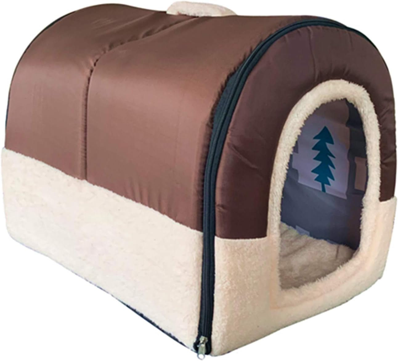 Indoor Dog House Warm Dog Bed, Plush Pet House Dog Cat Kennel with Removable Cushion Suitable for Small and Medium-Sized Dogs and Cats