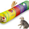 Cat Tunnel, Cat Tubes for Indoor Cats Collapsible Cat Play Toy for Puzzle Exercising Hiding Training and Running with a Red Fun Ball and 2 Holes (25&120Cm) (Colorful)