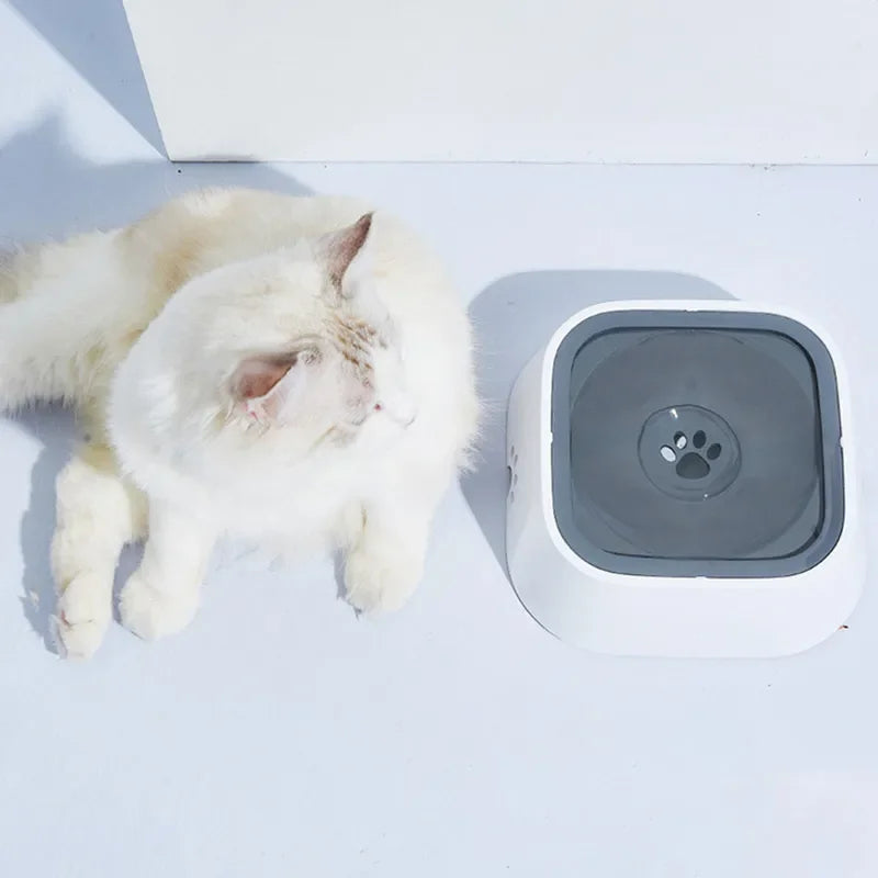 1.5L Dog Drinking Water Bowls Floating Non-Wetting Mouth Cat Slow Anti-Overflow Water Feeding Dispenser Large Capacity